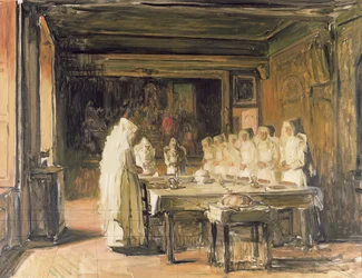 The Sisters of the Hospice de Beaune Saying Grace, Late 19th Century