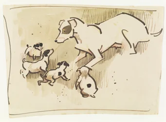 Fox Terrier and Puppies
