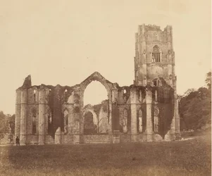 Fountains Abbey. The Chapel of the Nine Altars, Exterior, 1850s