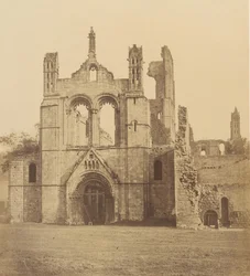 Kirkstall Abbey. From the West, 1850s