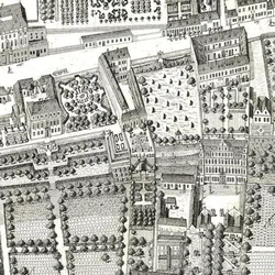 Detail of a Map of Vienna showing 135 Alsergrund where Mozart and his family lived during 1788