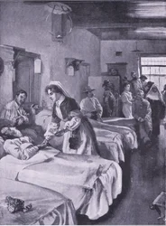 Boer prisoners in the Palace Hospital at Simonstown (illustration from After Pretoria: The Guerilla War, 1902)