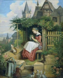 Girl in the House Garden