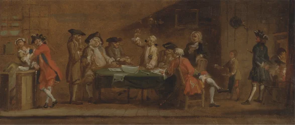 Figures in a Tavern or Coffee House