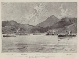 The Pacification of Crete, Meeting of Prince George and the Admirals at Milo