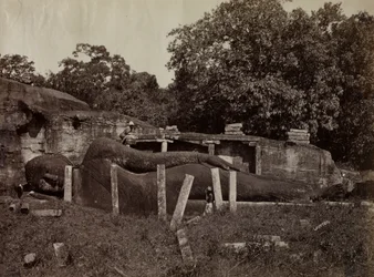 The Paranirvana of Buddha, Gal Vihara, Polonnaruva, Ceylon, 1870-1871
