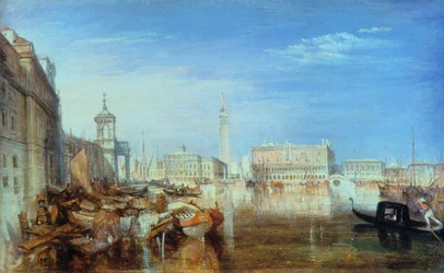 Bridge of Sighs, Ducal Palace and Custom House, Venice: Painting by Canaletto, 1833