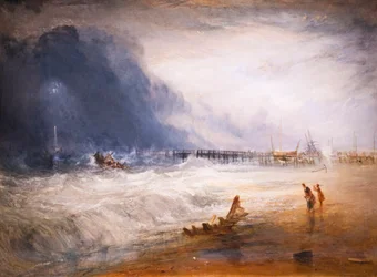 Life Boat and Manby Apparatus Going Off to a Stranded Vessel