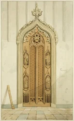 Doors made by Clarke, on each side of the altar of St Mark