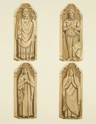 Four figures decorating the doors made by Clarke, on each side of the altar of St Mark