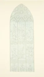 Stained glass window at east end of the south aisle of Bristol Cathedral