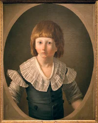 Portrait of Louis XVII, imprisoned with his family in the Temple, spent three years there and died there