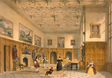Bat game in the Grand Hall, Parham Park, Sussex, c.1600 from 