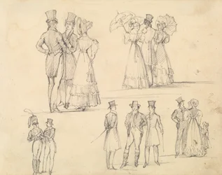 Groups of Men and Women in Conversation
