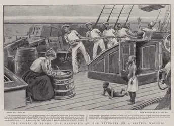 The Crisis in Samoa, the Hardships of the Refugees on a British Warship