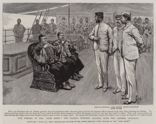 The Sinking of the Kow Shing, the British Officers Arguing with the Chinese Generals