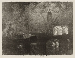 English War Work: The Shops at Night, Changing Shifts