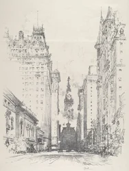 Looking up Broad Street from Spruce Street