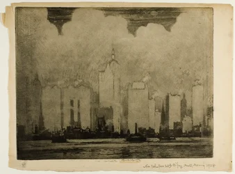 New York from 23rd St. Ferry—In the Mist of a Morning