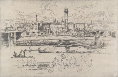 Shot Tower Between the Bridges, 1910