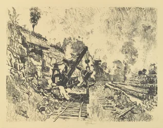 Steam Shovel in the Cut at Bas Obispo