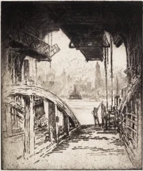 The Ferry House; The Cortland Street Ferry from the Jersey City Side