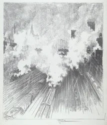 Train Yard, St. Louis, 1919