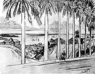 View from Ancon Hill, plate XXV from The Panama Canal by Joseph Pennell