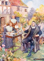 John Milton in his garden