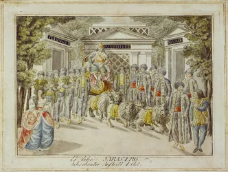 Sarastro arrives on his chariot