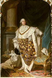 Portrait of King Louis XVI of France in Coronation Costume (1754-1793). Painting from the Atelier of Joseph Siffred Duplessis