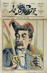 Portrait of French Mathematician and Politician Paul Painleve (1863-1933) Caricature by Sirat in 