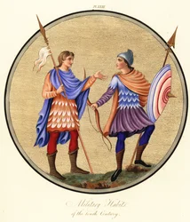 Anglo-Saxon soldiers wearing scale armour