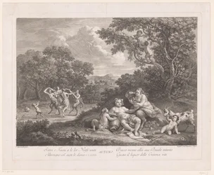 Landscape with Bacchus and Dancing Satyrs and Maenads