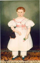 Girl with Reticule and Rose, c.1840