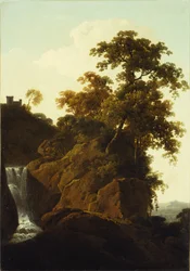Rocky Landscape with a Waterfall