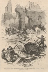 Workmen Hauling Safes from the Ruins, illustration from Frank Leslie