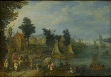 Village on the Bank of a River