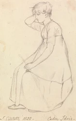 Seated Girl Holding a Stick