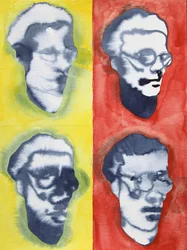 Abstract Faces Red Yellow