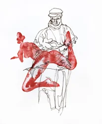 Red Nude Fisherman