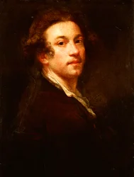 Self-portrait, half length, looking over his shoulder, in a brown coat and white shirt