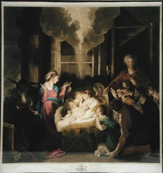 The Nativity, drawn by Josiah Boydell and engraved by G.J & J.G Fracius