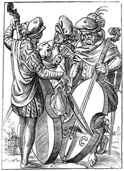 A violinist and two cellists, 16th century