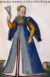 Neapolitan noblewoman, engraving from Habitus praecipuorum popularum