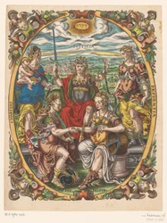 Personifications of Justice, Charity, Prudence, Peace, and Republic