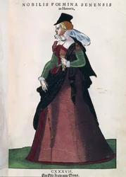 Sienese Noblewoman, from Habitus Praecipuorum Popularum