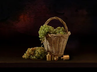Rustic Grapes Still Life