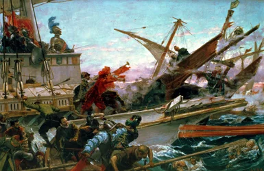The Naval Battle of Lepanto, waged by Don John of Austria in 1571