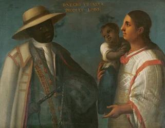 Black Man and Indian Woman Produce a Wolf, c.1715